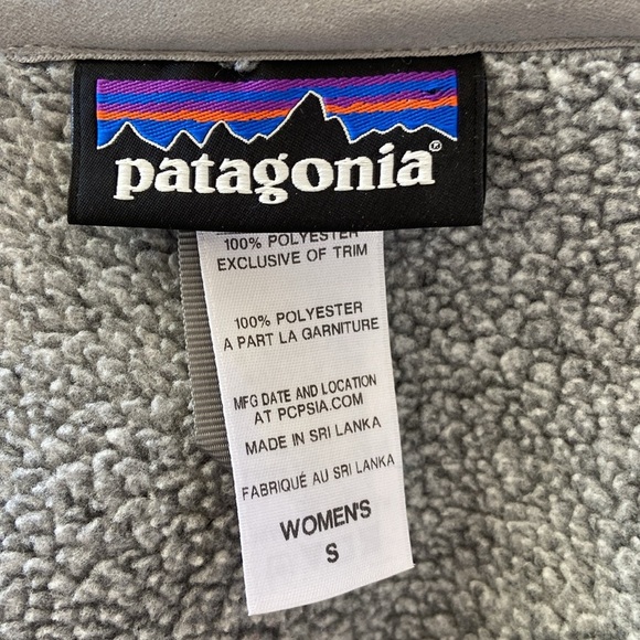 Patagonia Gray Fleece Jacket 10 Button Down Excellent Sz Small - Picture 7 of 7